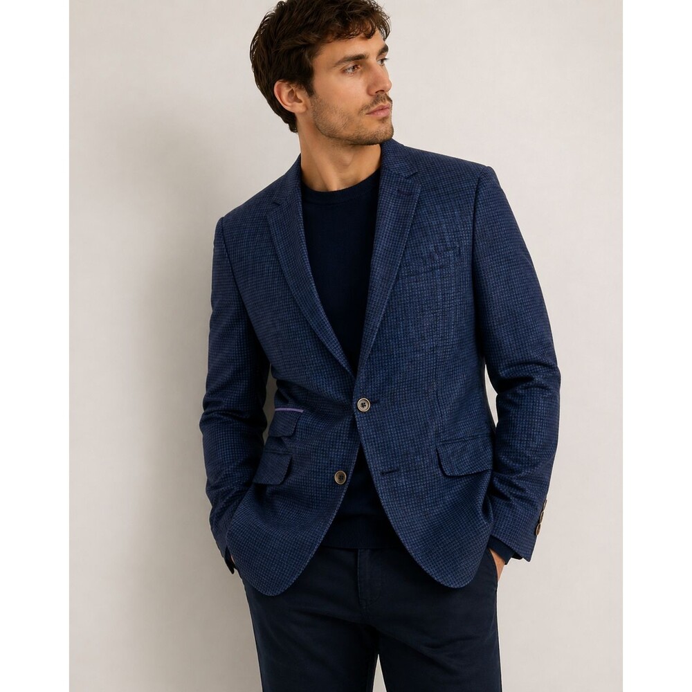 Ted Baker “No Ordinary Joe” Wool Blue Micro Check Sport Coat Blazer Men's Size S